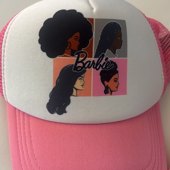 Women’s pink and white canvas tote and Barbie hat one size - Picture 4 of 10